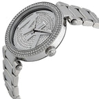 Michael Kors Parker MK5925 Silver Watch with Pavé Crystal MK Logo Dial