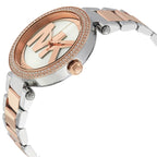 Michael Kors Parker MK6314 Two-Tone Watch with Rose Gold MK Logo Dial