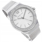 Michael Kors Lennox MK7337 Silver-Tone Watch with Mesh Bracelet and Crystal Bezel