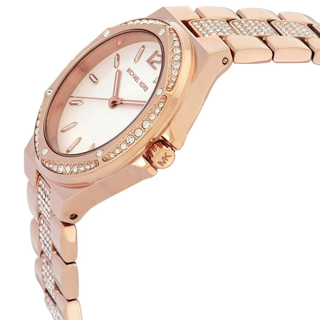 Michael Kors Lennox MK7362 Rose Gold Watch with Pavé Crystal Bracelet