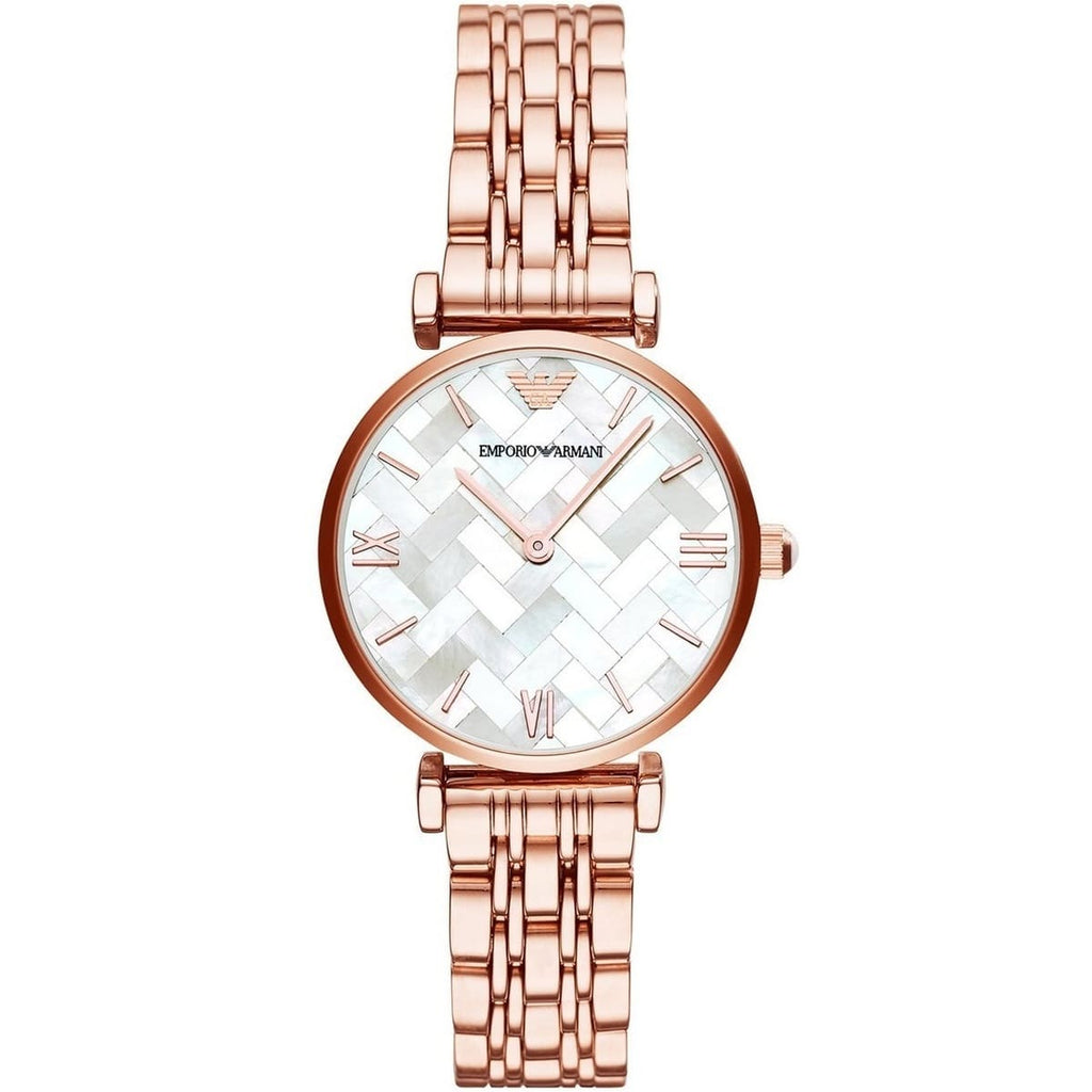 Emporio Armani Gianni T-Bar AR11110 Rose Gold Mosaic Dial Watch