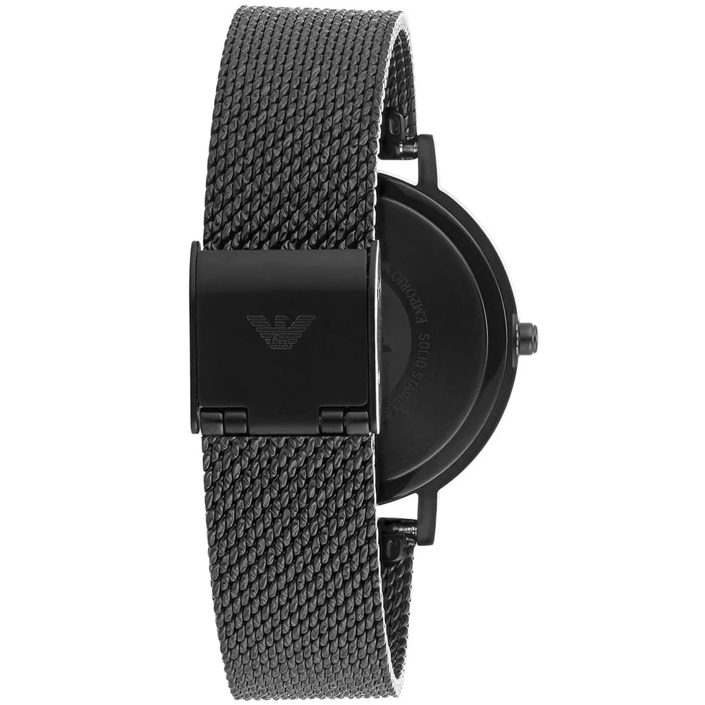 Emporio Armani Kappa AR11252 Black Mesh Strap Crystal Watch
