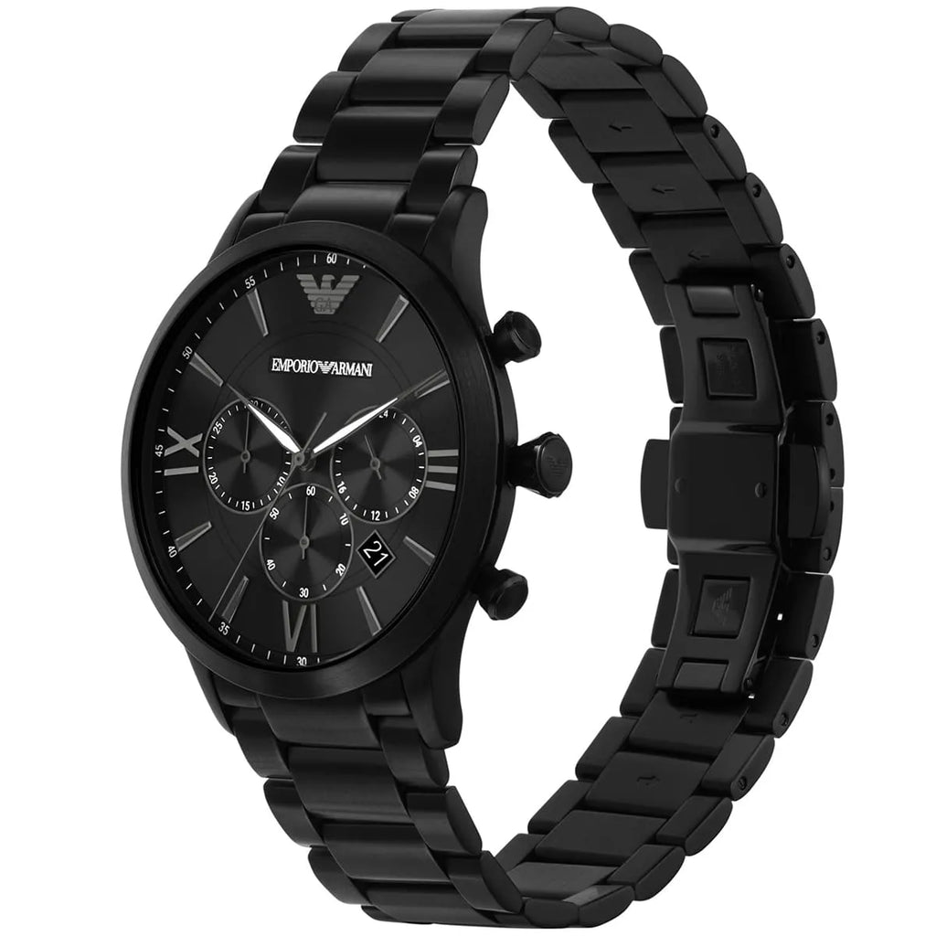 Emporio Armani AR11349 Men’s Black Dial Black Stainless Steel Giovanni Chronograph Watch