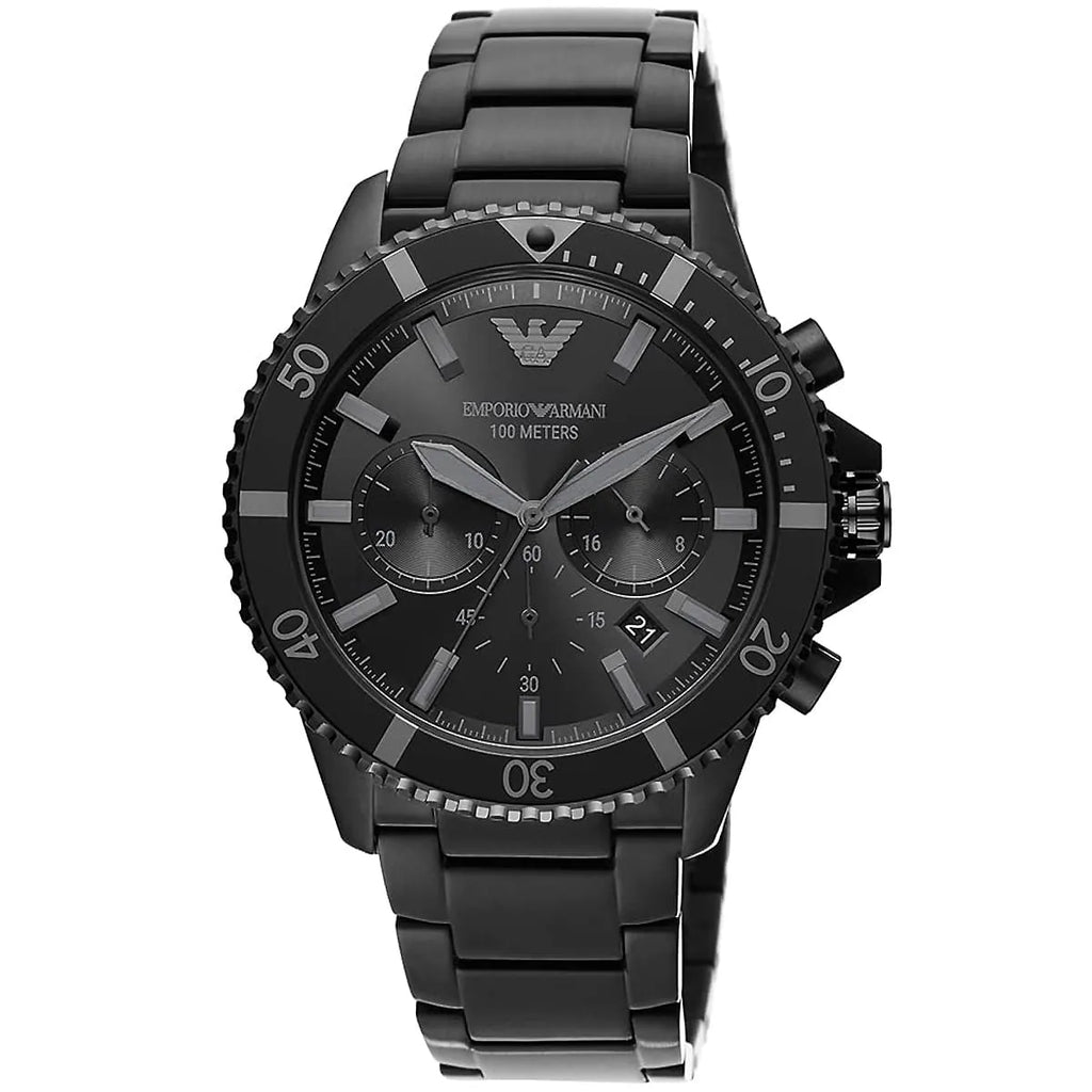 Emporio Armani Diver AR11363 All Black Chronograph Watch
