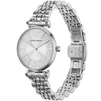 Emporio Armani Gianni T-Bar AR11445 Full Crystal Silver Dial Watch