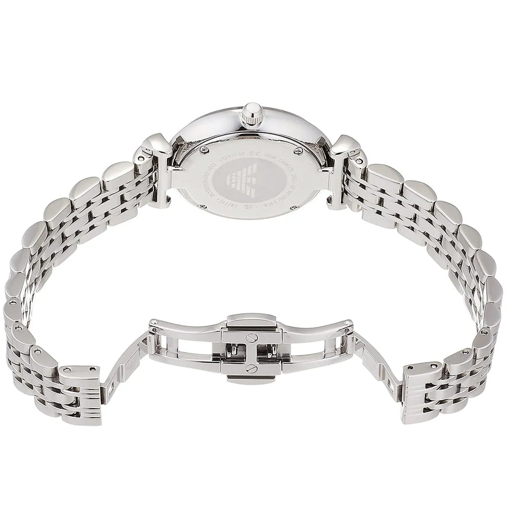 Emporio Armani Gianni T-Bar AR11445 Full Crystal Silver Dial Watch