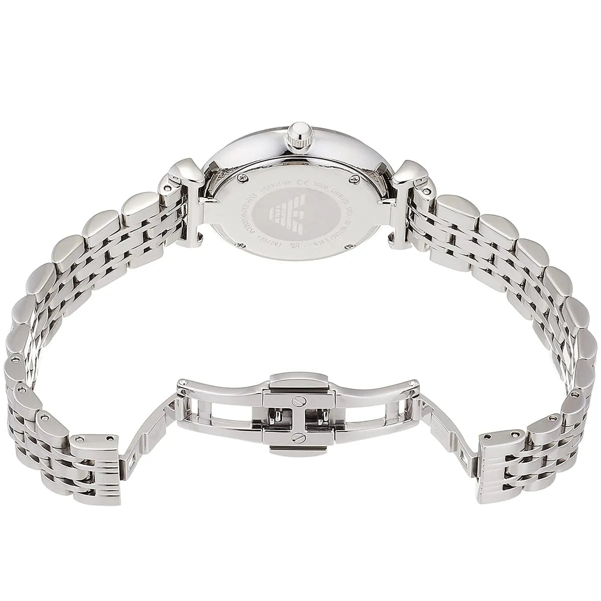 Emporio Armani Gianni T-Bar AR11445 Full Crystal Silver Dial Watch