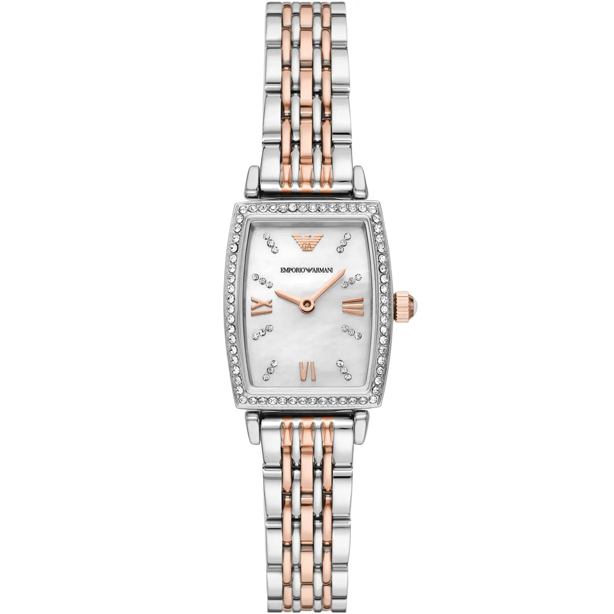 Emporio Armani AR11519 Rectangular Two-Tone Diamond Watch