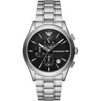Emporio Armani Paolo AR11602 Silver-Tone Black Dial Metal Men's Watch