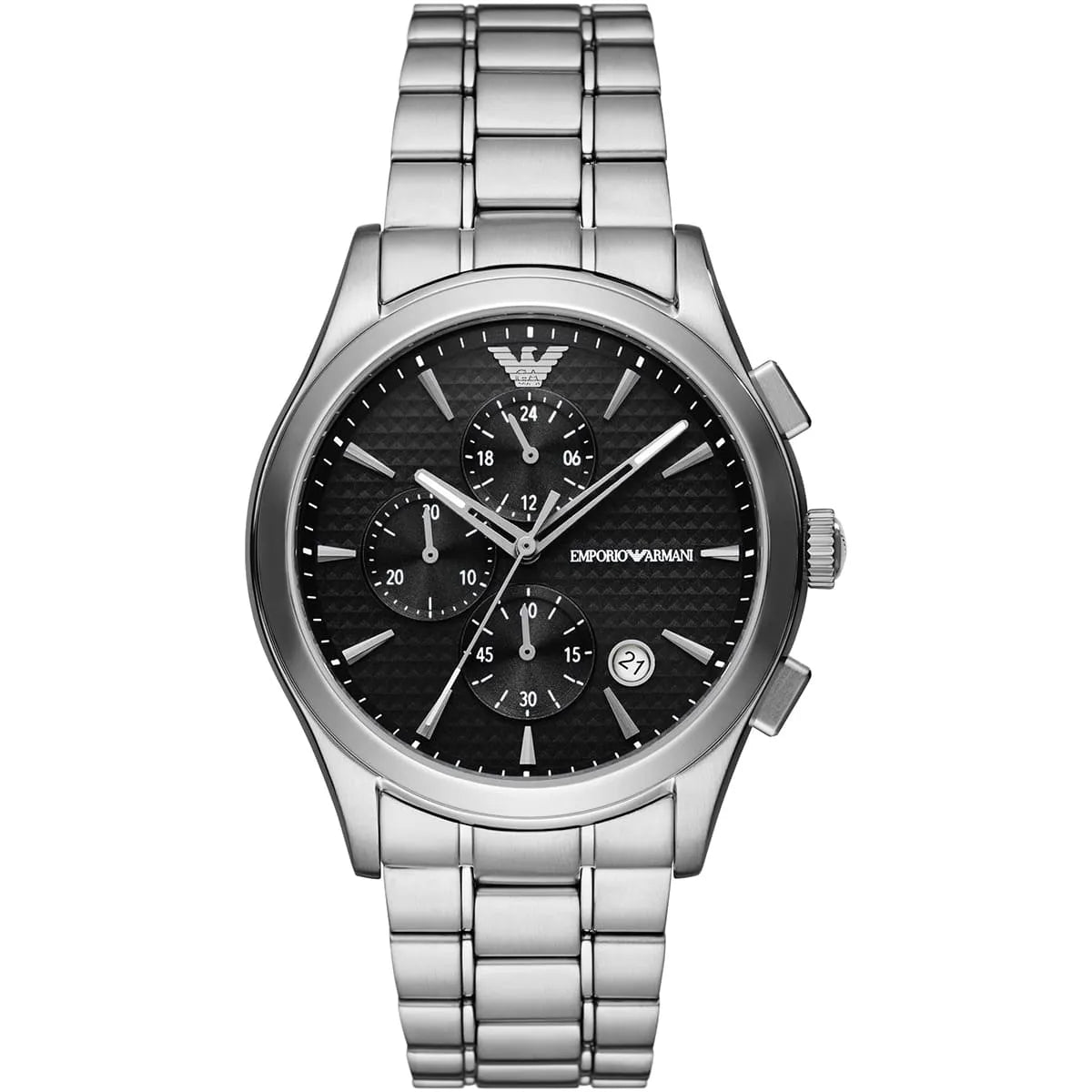 Emporio Armani Paolo AR11602 Silver-Tone Black Dial Metal Men's Watch