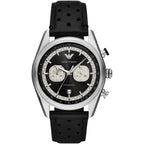 Emporio Armani Racer AR11635 Silver-Tone Black Dial Leather Men's Watch
