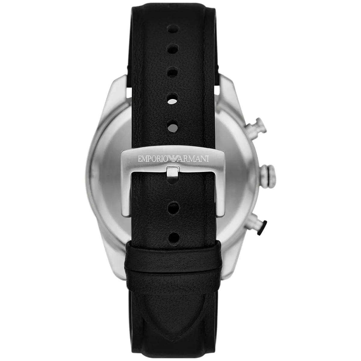 Emporio Armani Racer AR11635 Silver-Tone Black Dial Leather Men's Watch