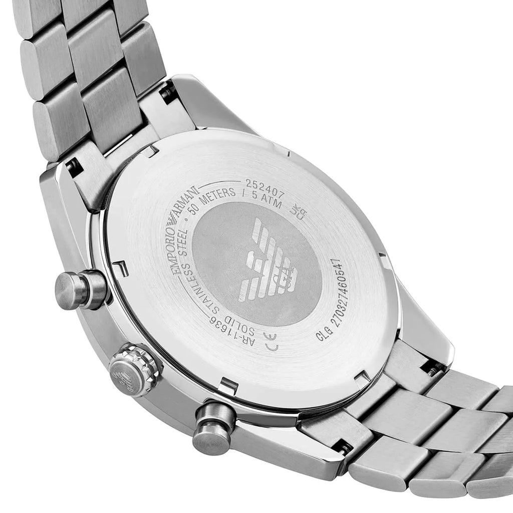 Emporio Armani Racer AR11636 Silver Dial Metal Men's Watch