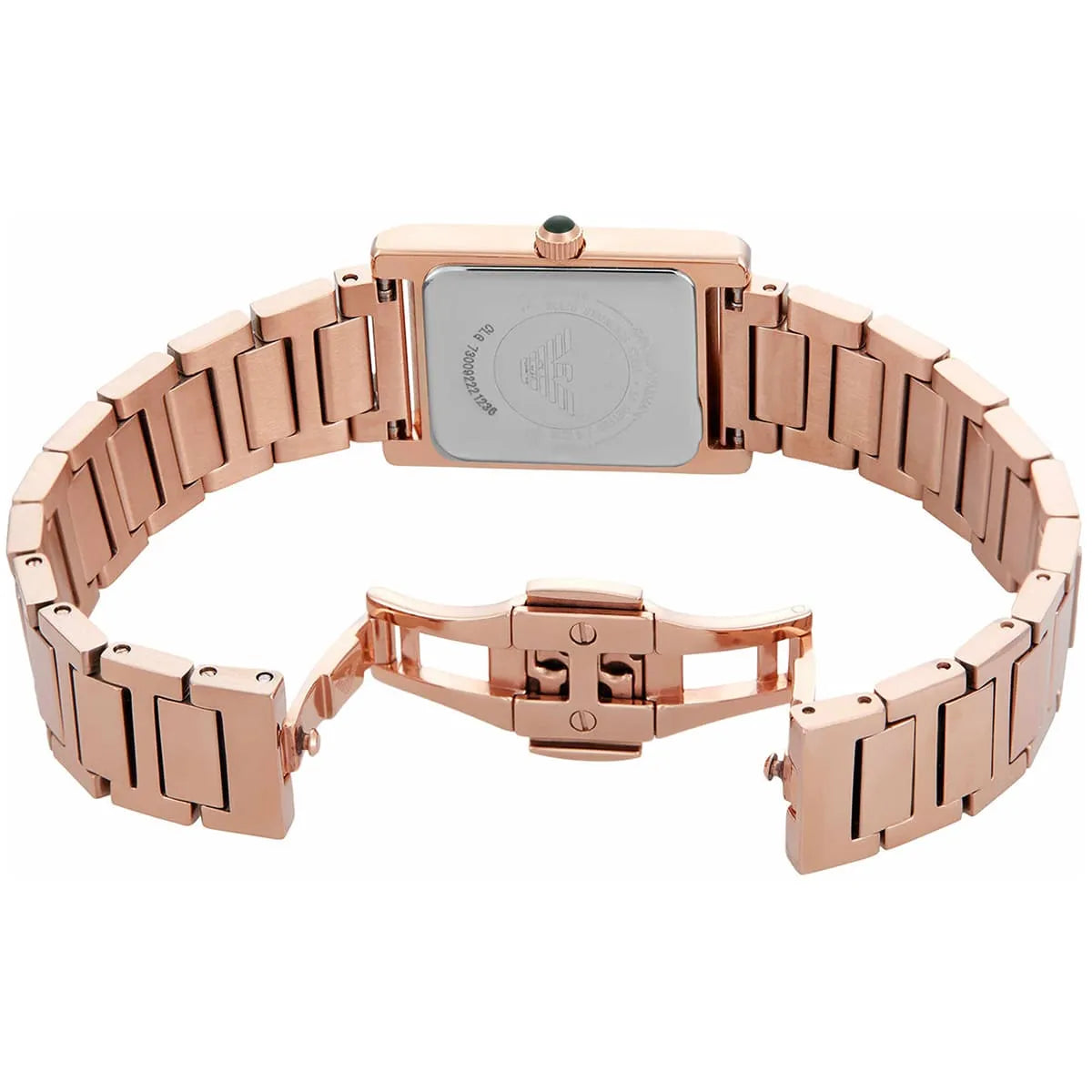 Emporio Armani Genni AR11641 Rose Gold Green Rectangular Ladies Watch