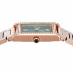 Emporio Armani Genni AR11641 Rose Gold Green Rectangular Ladies Watch