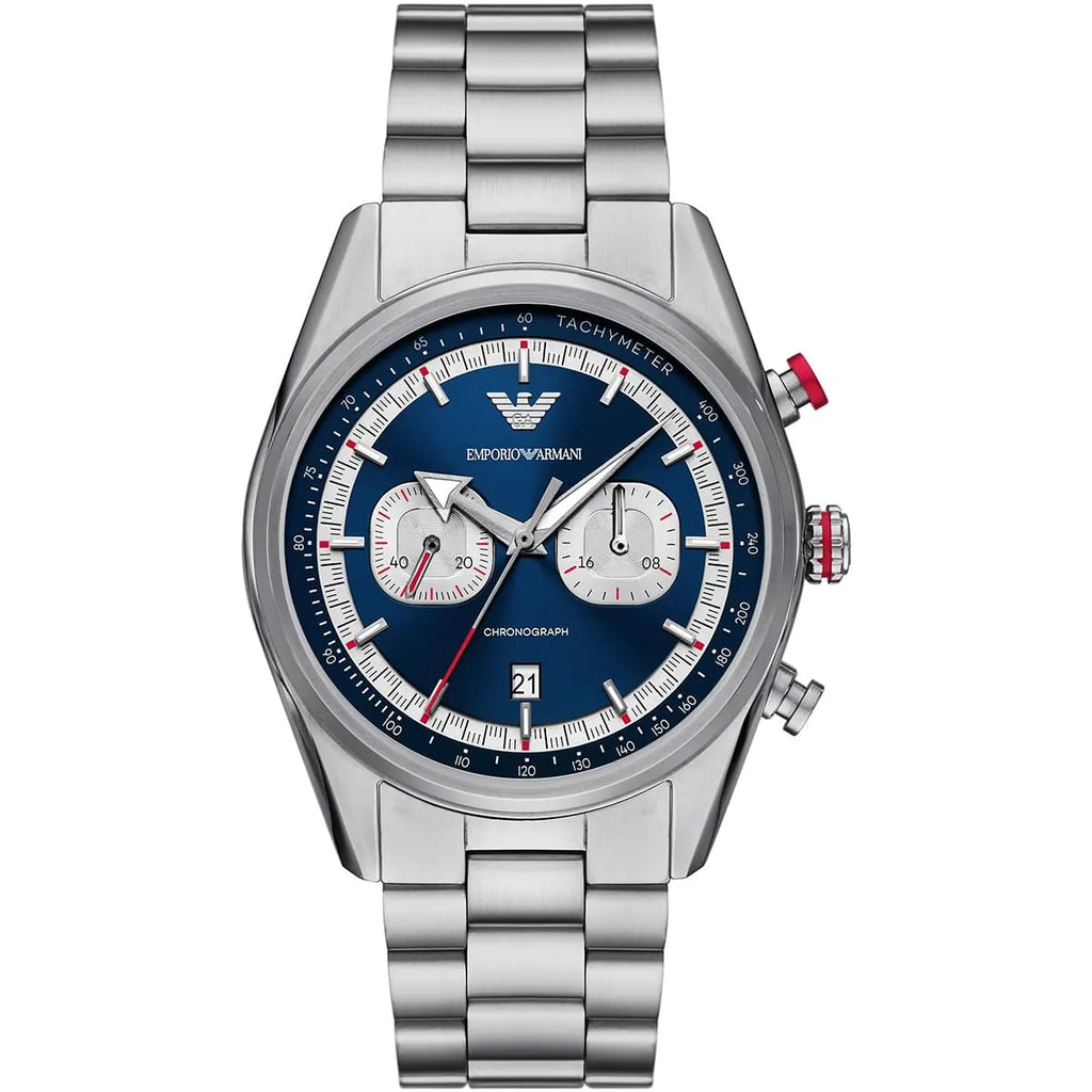 Emporio Armani Racer AR11676 Silver-Tone Blue Dial Metal Men's Watch