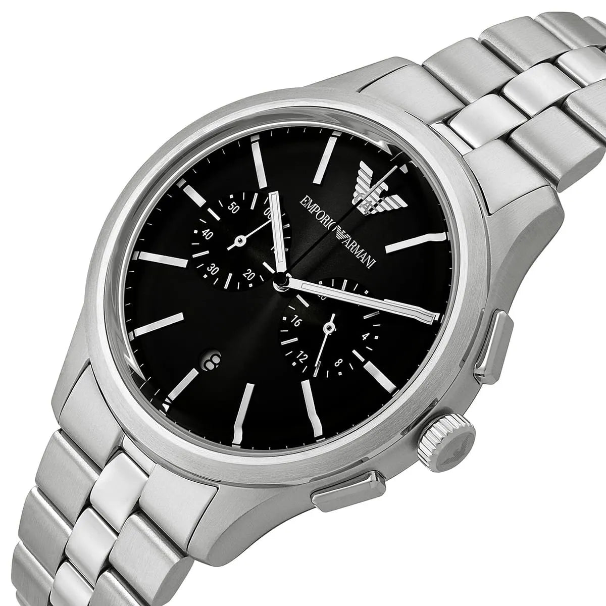 Emporio Armani Dario AR11691 Chronograph Black Dial Silver Stainless Steel Men's Watch