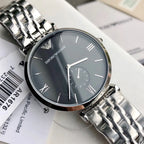 Emporio Armani Gianni T-Bar AR1676 Black Dial Small Seconds Watch