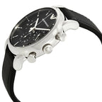Emporio Armani Luigi AR1733 Black Dial Silver Leather Watch