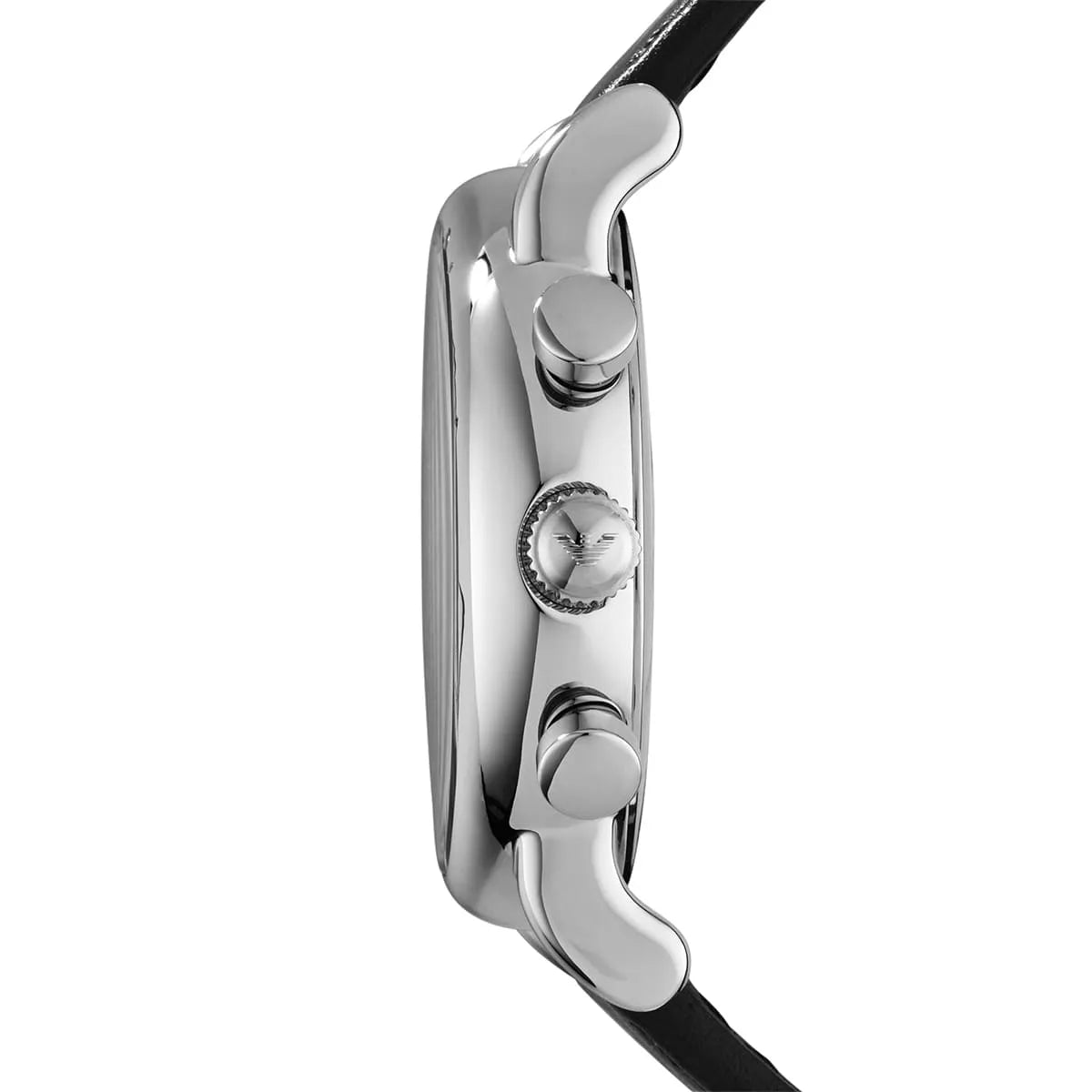 Emporio Armani Luigi AR1733 Black Dial Silver Leather Watch
