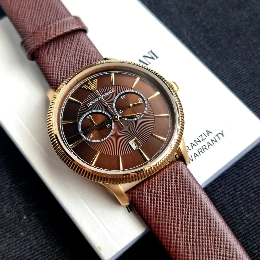 Emporio Armani Classic AR1793 Brown Dial Rose Gold Watch