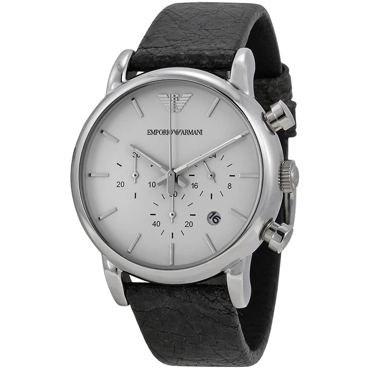 Emporio Armani Luigi AR1810 White Dial Black Leather Watch