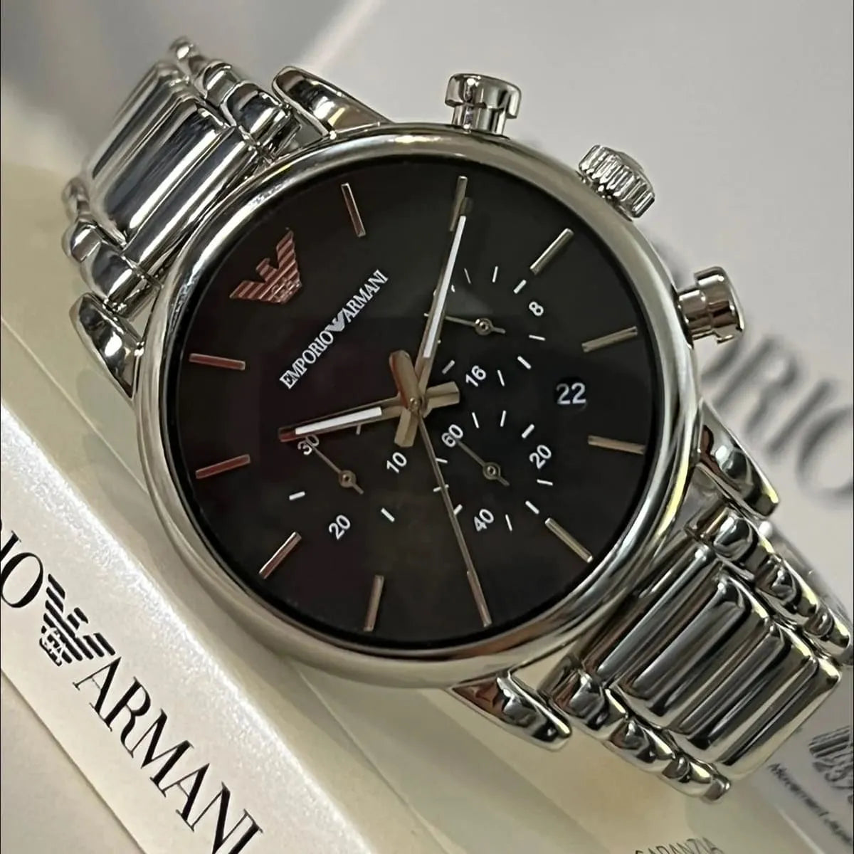 Emporio Armani Luigi AR1853 Black Dial Chronograph Watch