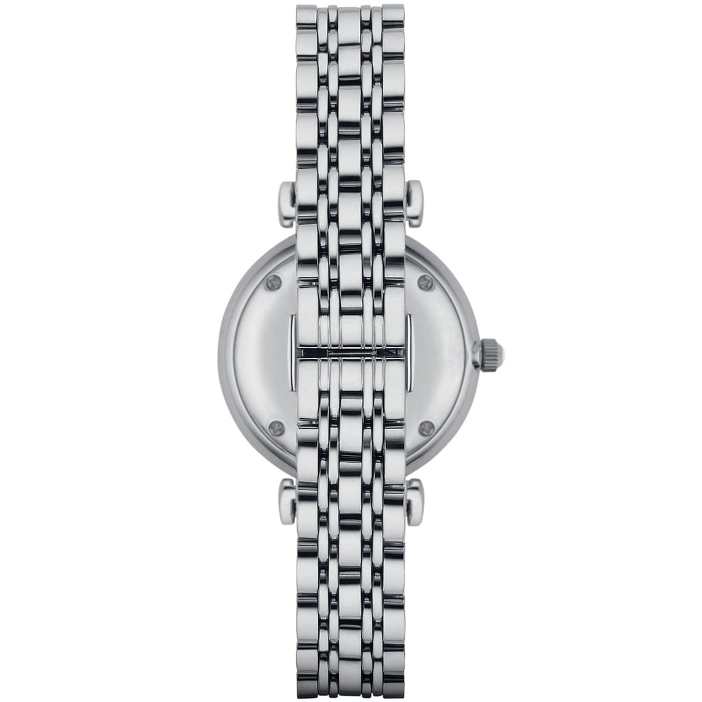Emporio Armani AR1908 Women’s White Dial Silver Stainless Steel Gianni T-Bar Watch