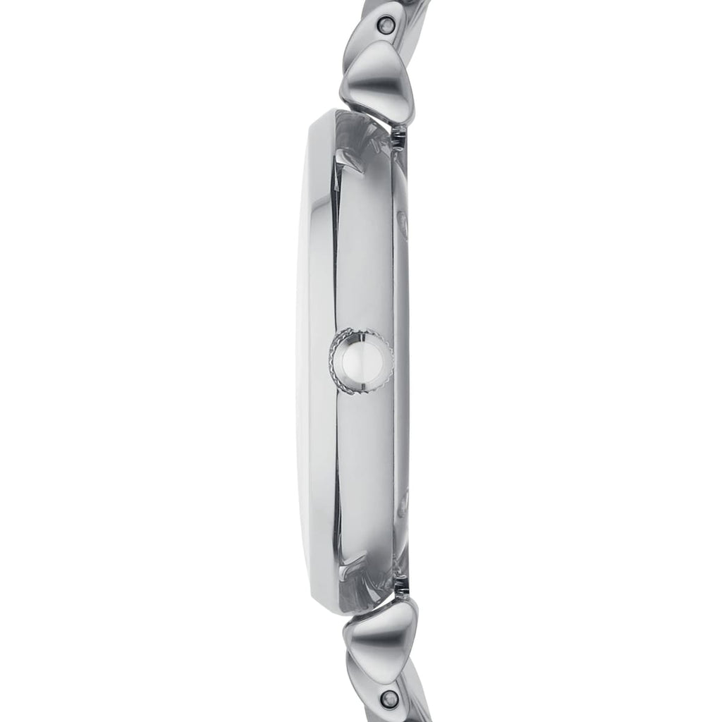 Emporio Armani AR1908 Women’s White Dial Silver Stainless Steel Gianni T-Bar Watch