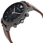 Emporio Armani Luigi AR1919 Gunmetal Brown Leather Watch