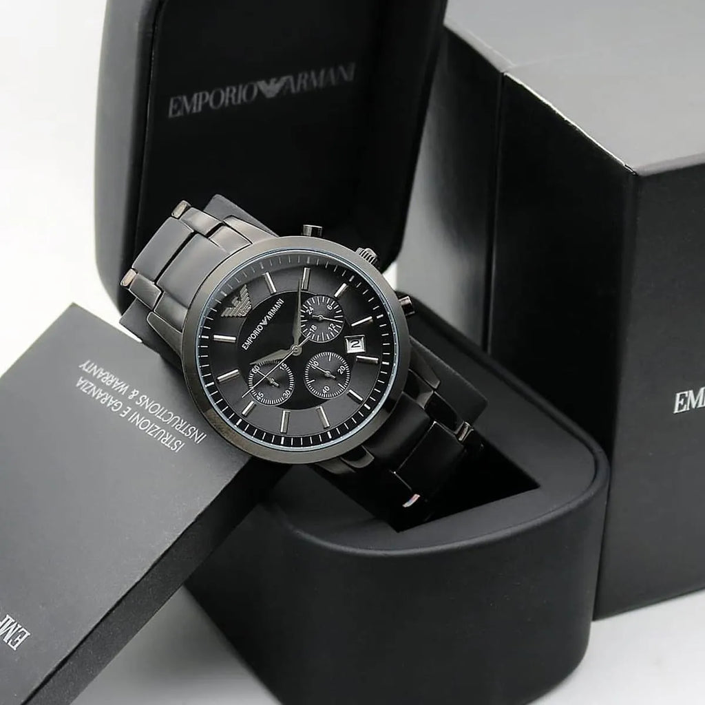 Emporio Armani Renato AR2454 All-Black Chronograph Watch