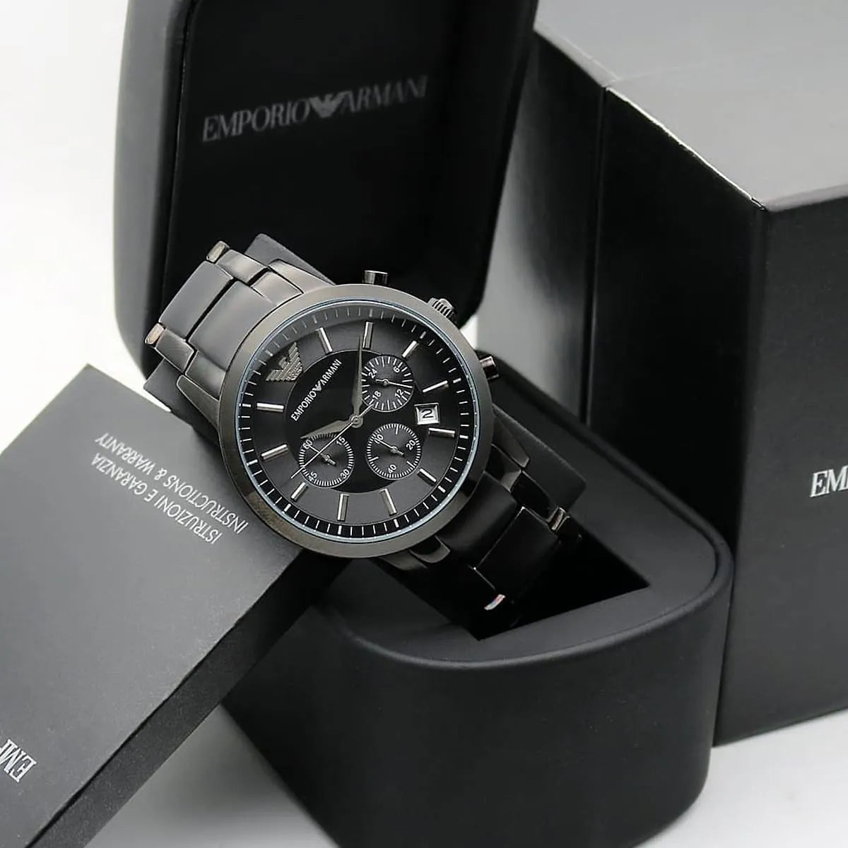 Emporio Armani Renato AR2454 All-Black Chronograph Watch