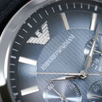 Emporio Armani Renato AR2473 Navy Blue Leather Chronograph Watch