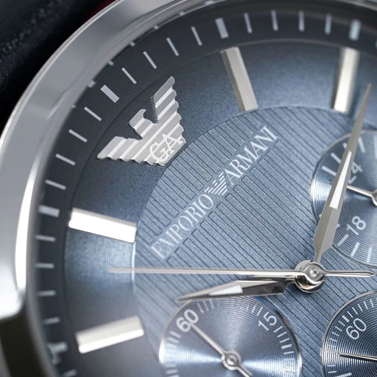 Emporio Armani Renato AR2473 Navy Blue Leather Chronograph Watch