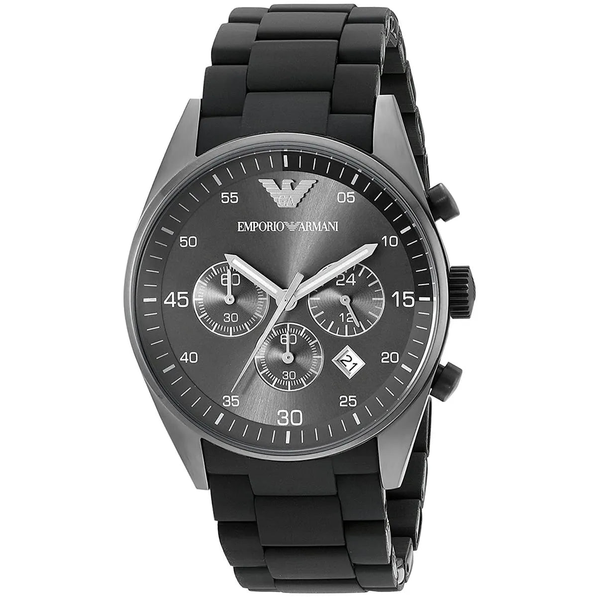 Emporio Armani Tazio AR5889 Sportivo Black Rubber Chronograph Watch