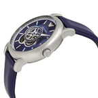 Emporio Armani Luigi AR60011 Meccanico Automatic Open-Heart Blue Leather Watch