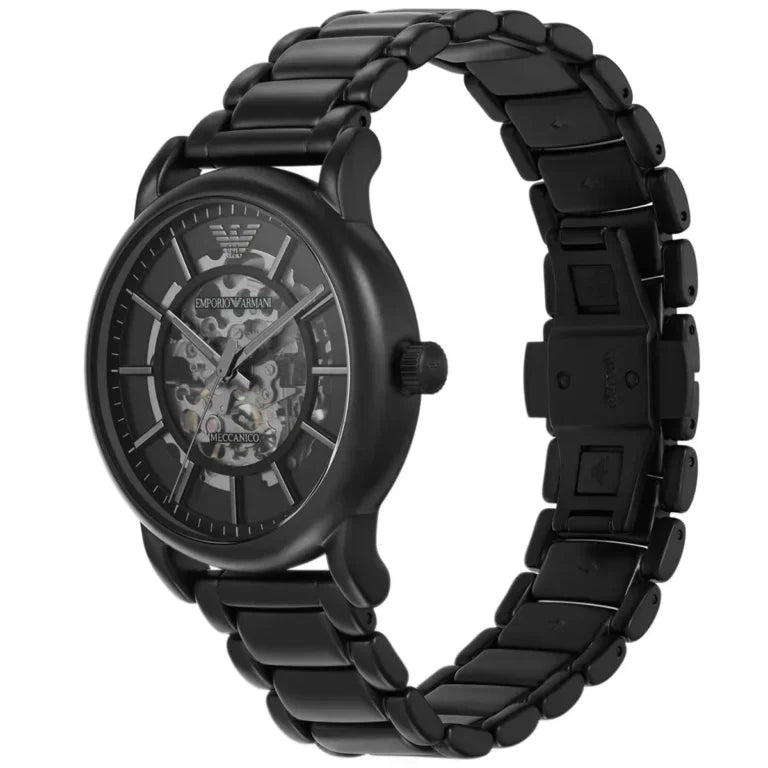 Emporio Armani Luigi AR60045 Meccanico Automatic Full Black Skeleton Watch