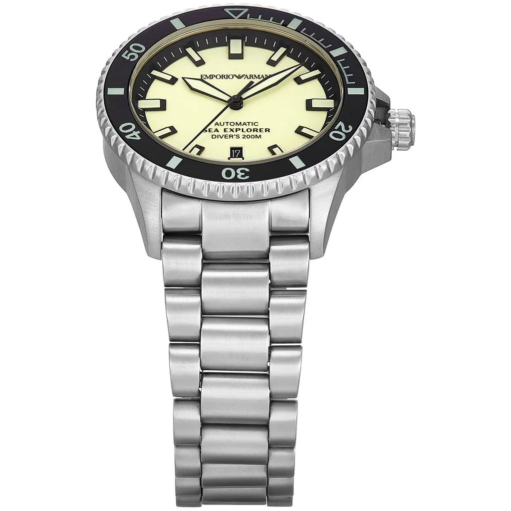 Emporio Armani Sea Explorer AR60083 Automatic Yellow Dial Diver's Watch