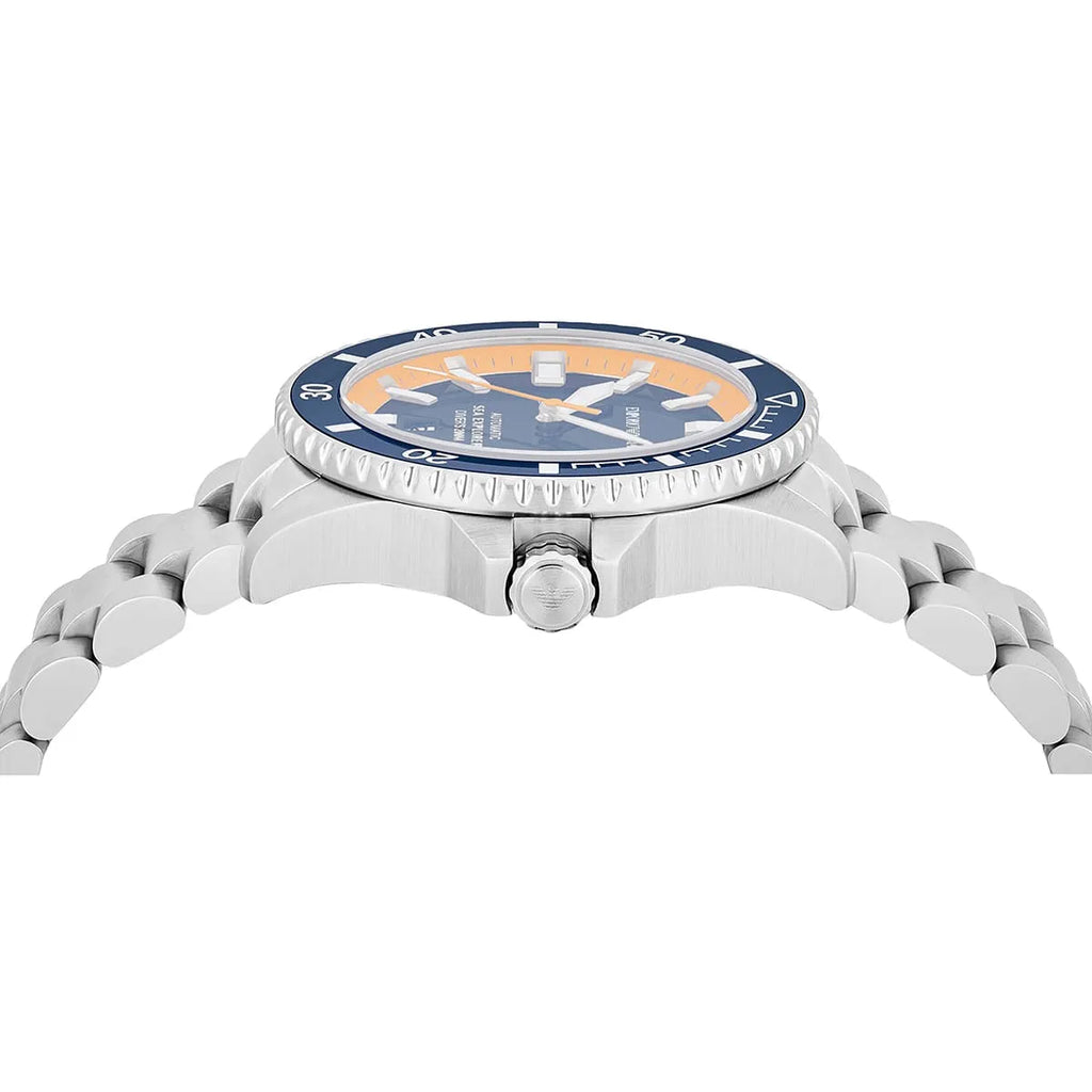 Emporio Armani Sea Explorer AR60090 Automatic Blue & Orange Diver's Watch