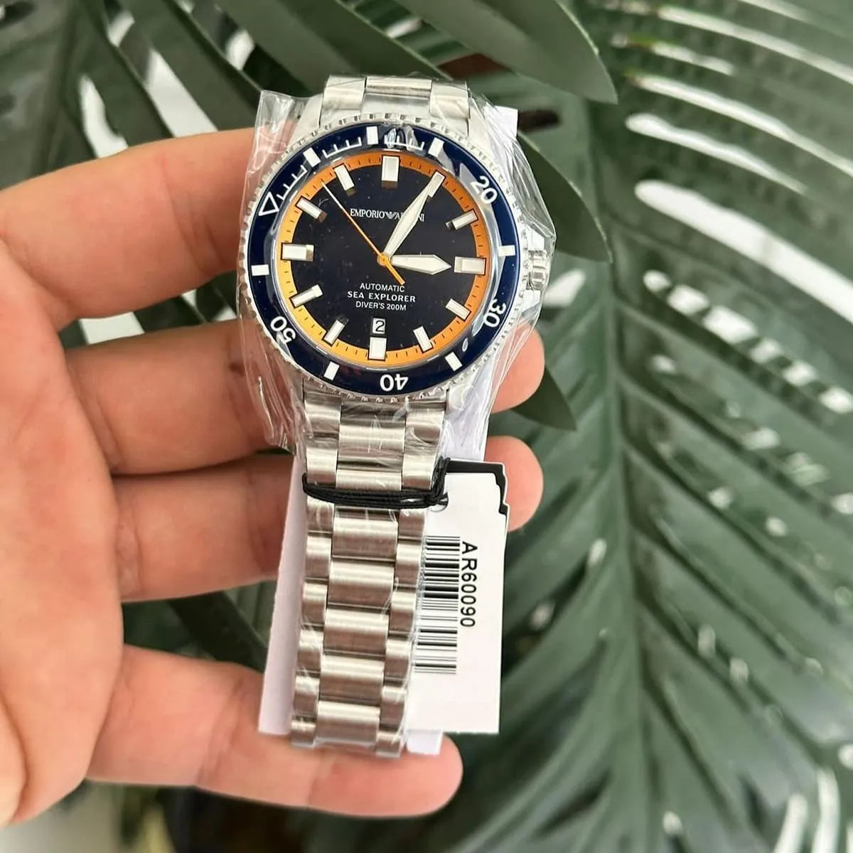 Emporio Armani Sea Explorer AR60090 Automatic Blue & Orange Diver's Watch