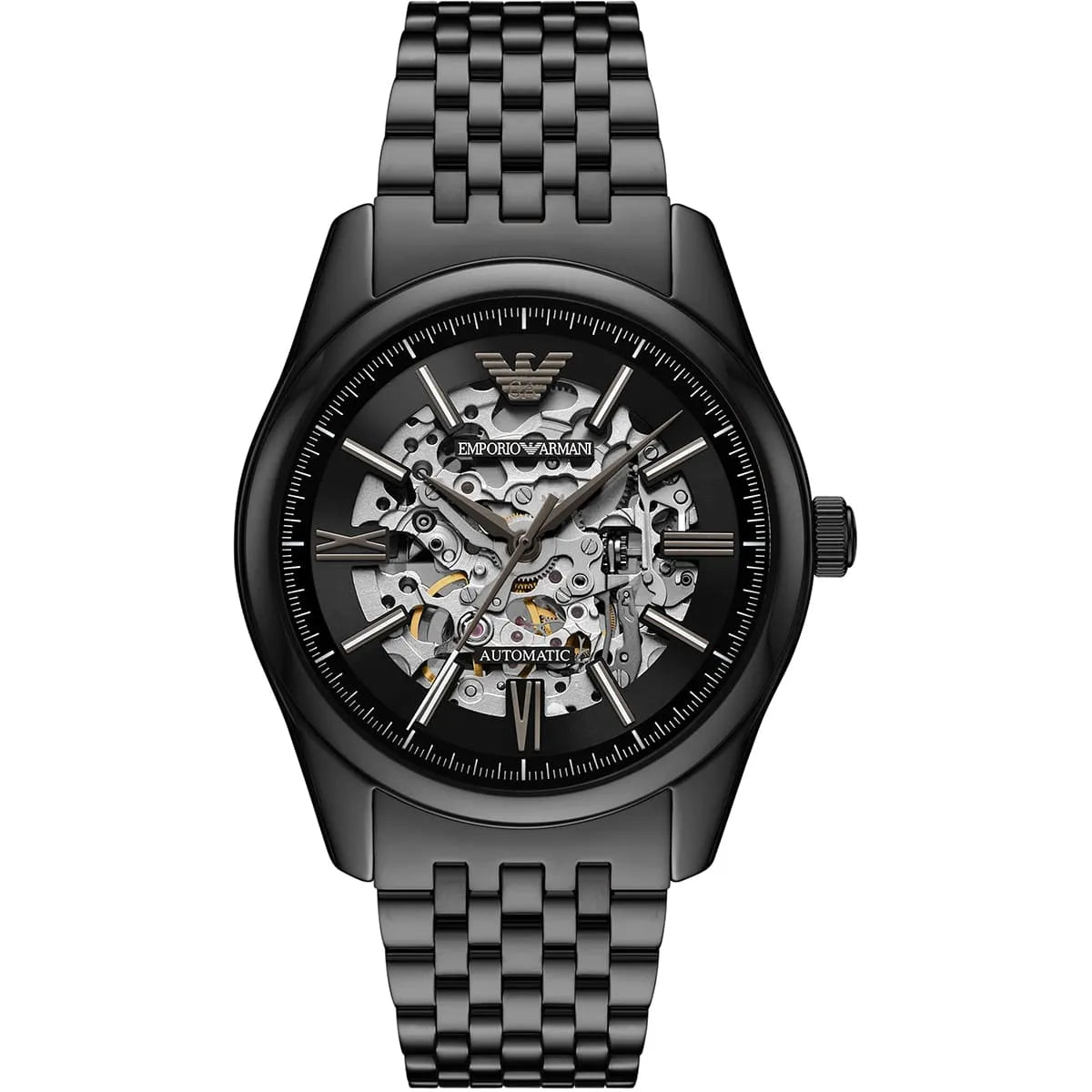 Emporio Armani Antonio AR60093 All Black Automatic Skeleton Men's Watch
