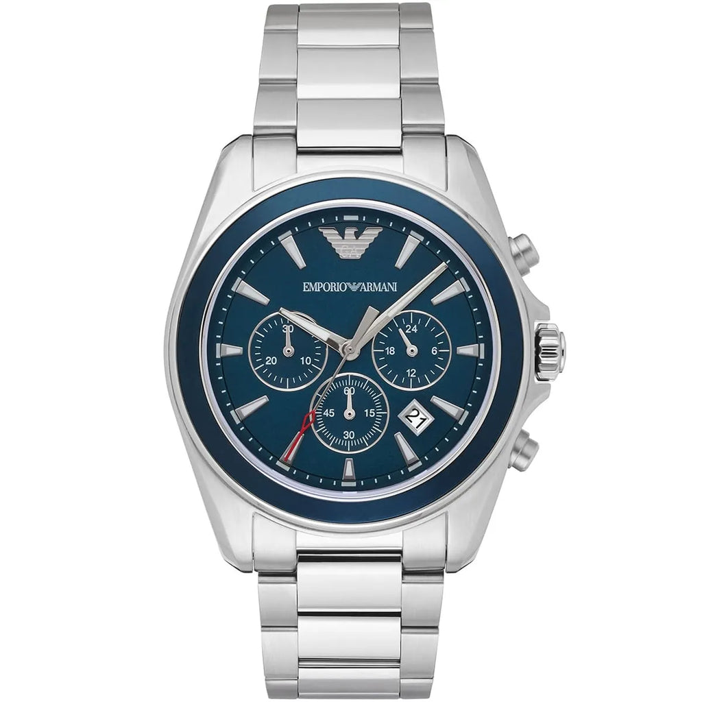 Emporio Armani Tazio Large AR6091 Silver Chronograph Watch