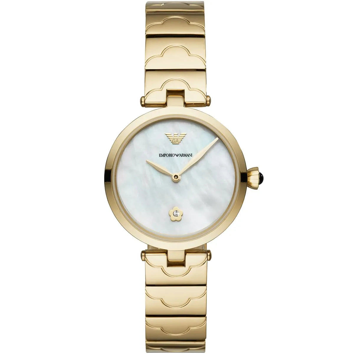 Emporio Armani AR11198 Silver Mesh MOP Crystal Watch