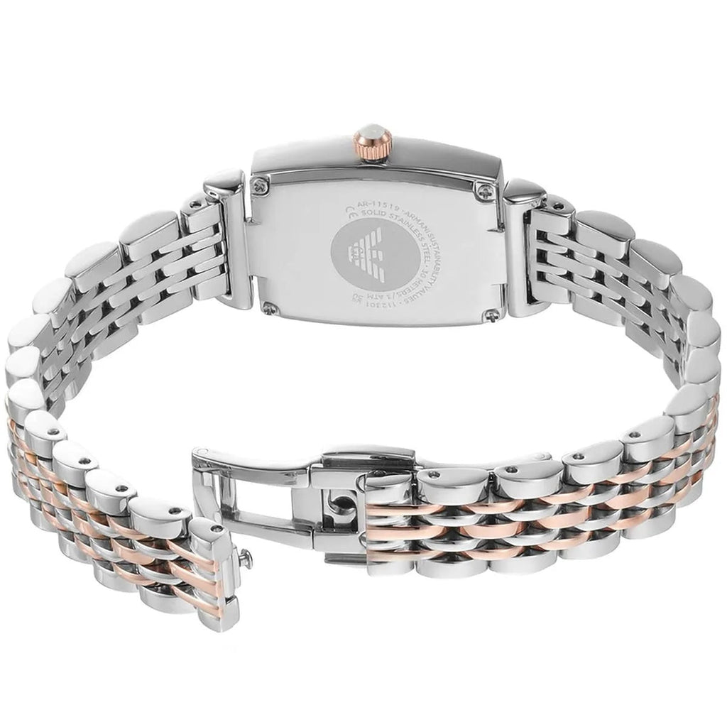 Emporio Armani AR11519 Rectangular Two-Tone Diamond Watch
