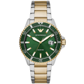 Emporio Armani AR80063 Two-Tone Green Diver Style Watch