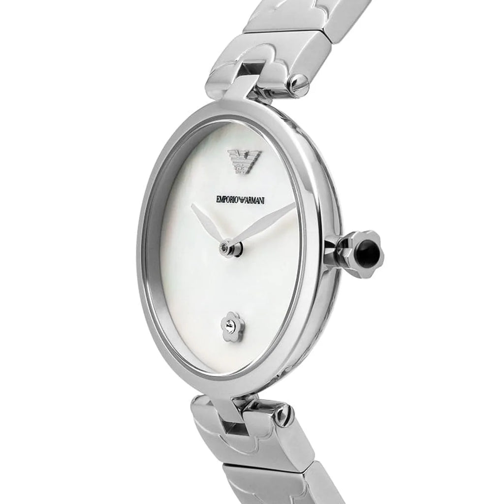Emporio Armani Arianna AR11235 Silver Floral Link Watch