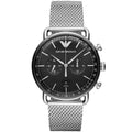 Emporio Armani Aviator AR11104 Silver Mesh Chronograph Watch