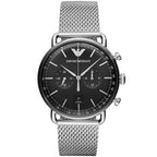 Emporio Armani Aviator AR11104 Silver Mesh Chronograph Watch