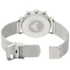 Emporio Armani Aviator AR11104 Silver Mesh Chronograph Watch