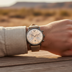 Emporio Armani Aviator AR11107 Beige Leather Gunmetal Watch